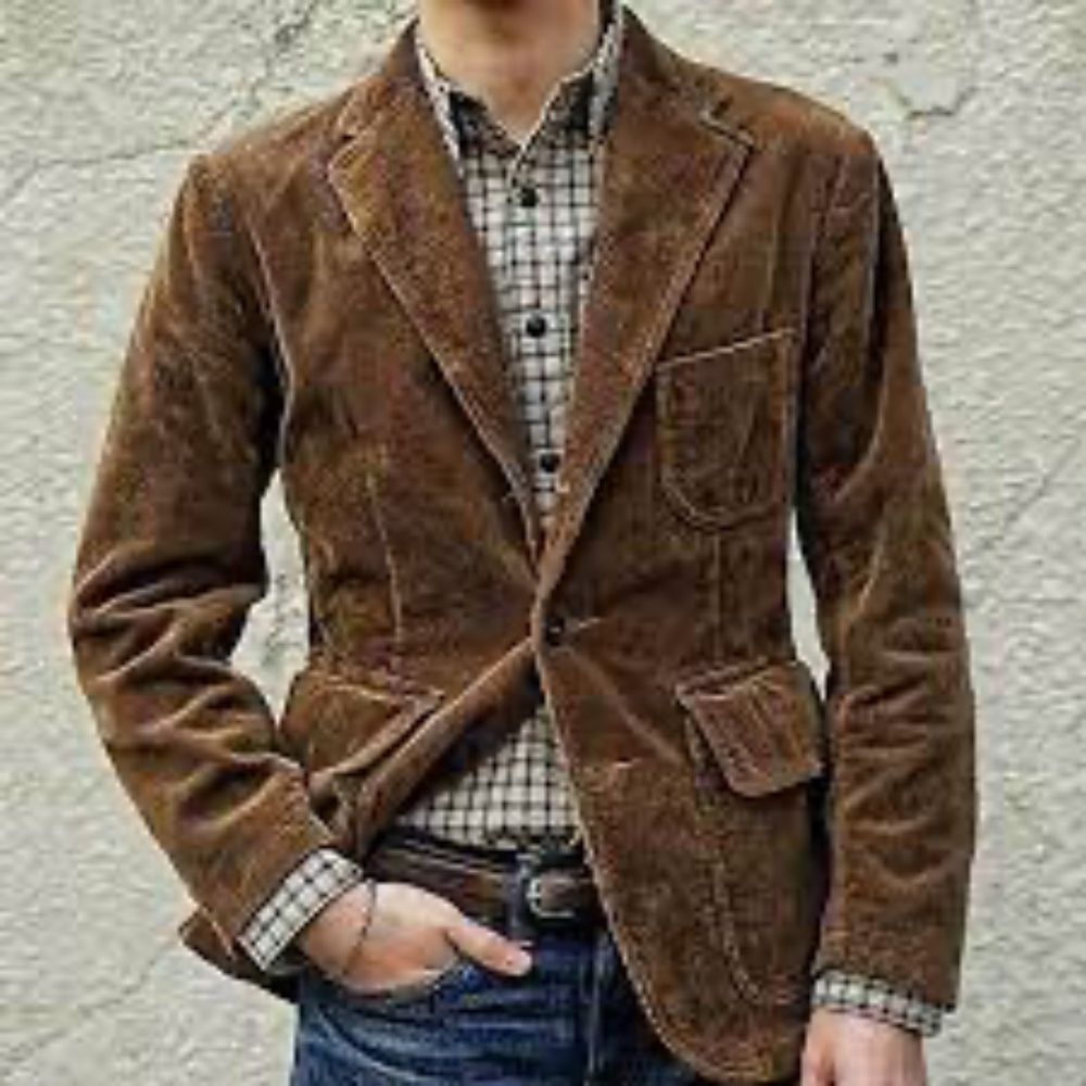 Vintage Tailoring by Hollister Company trendy Brown Corduroy Blazer Sport Coat - Picture 7 of 8